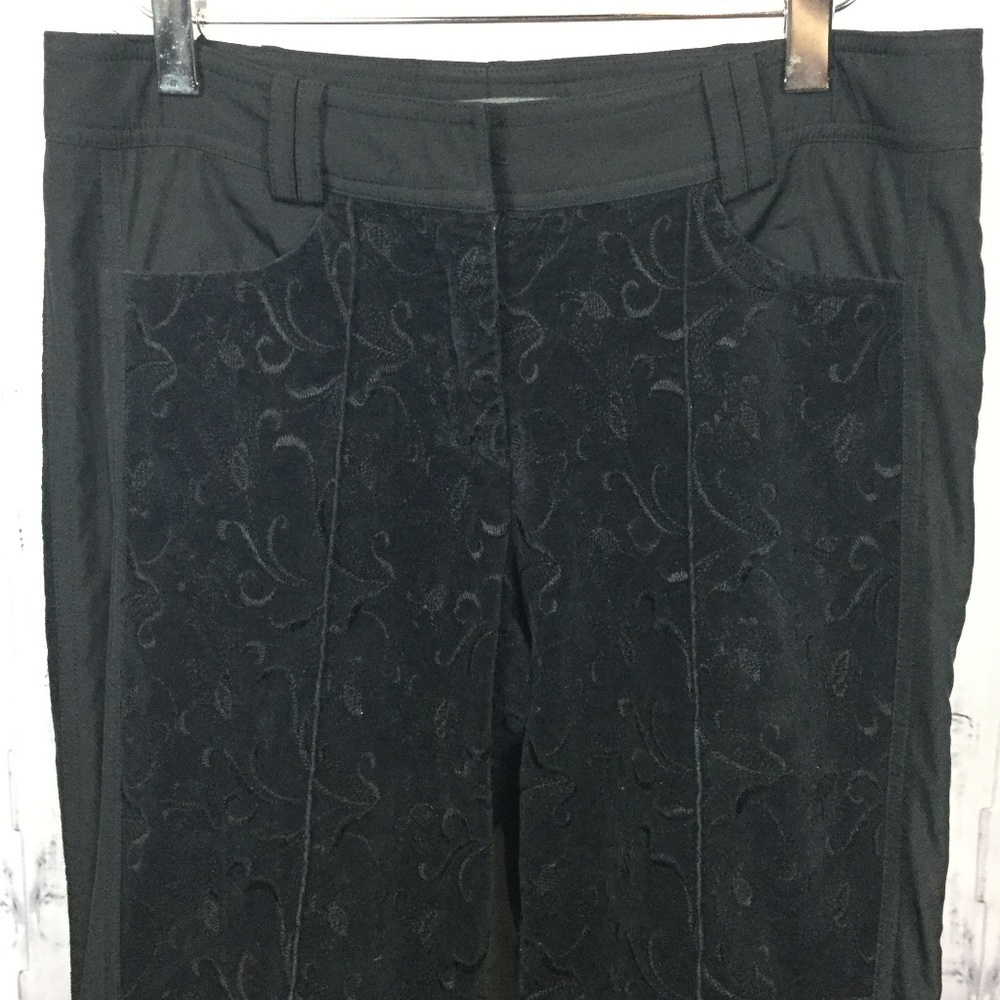 M Siamo Black Velvet Bootcut Pants 4